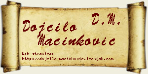 Dojčilo Mačinković vizit kartica